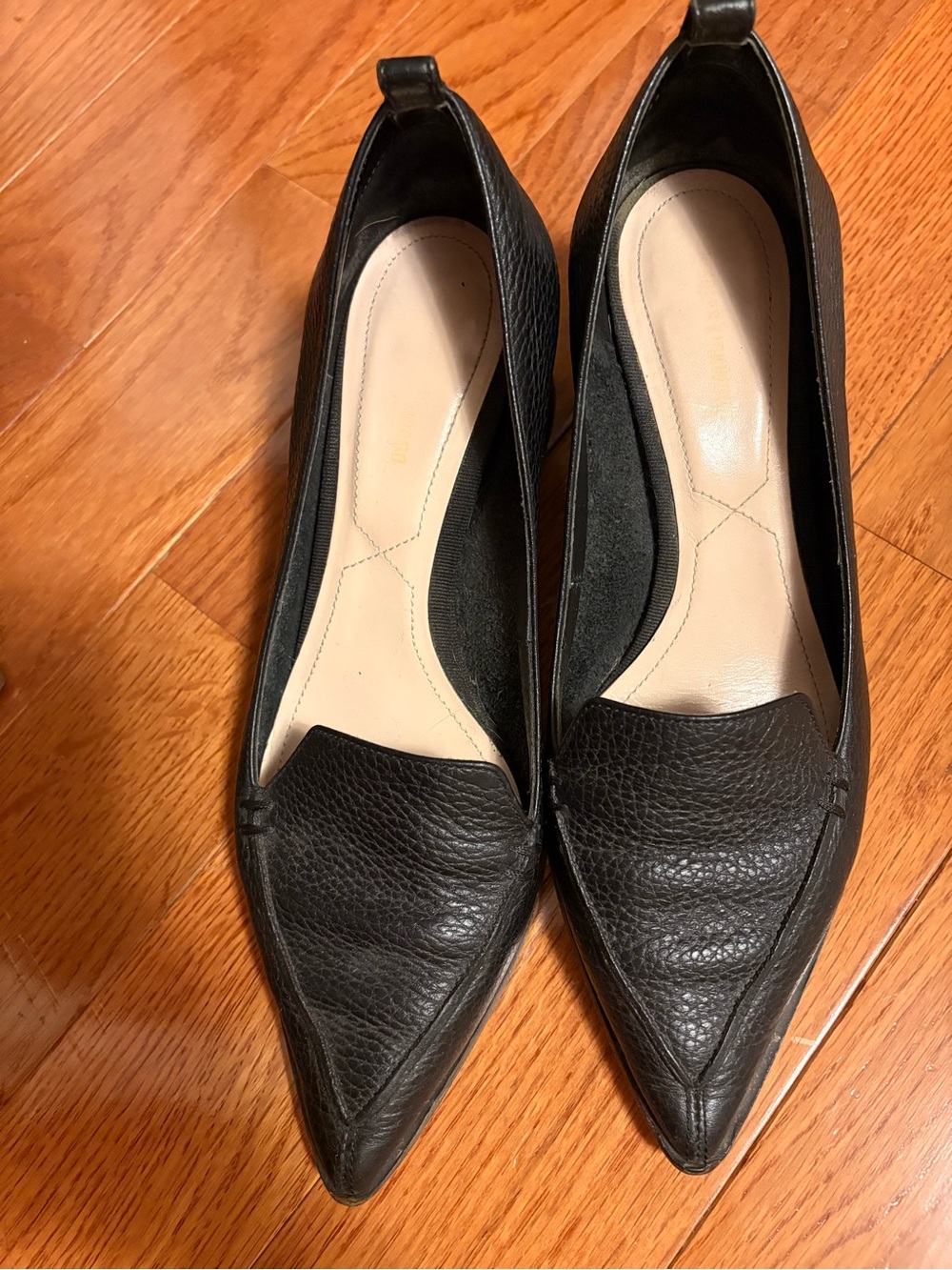 Nicholas Kirkwood Black Pointed-Toe Leather Heels